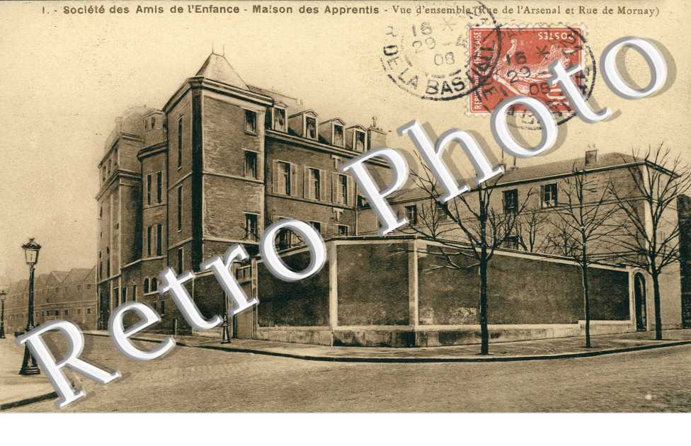 Societe des Amis de l&#039;Enfance, Maison des Apprentis Rue de l&#039;Arsenal et rue de Mornay