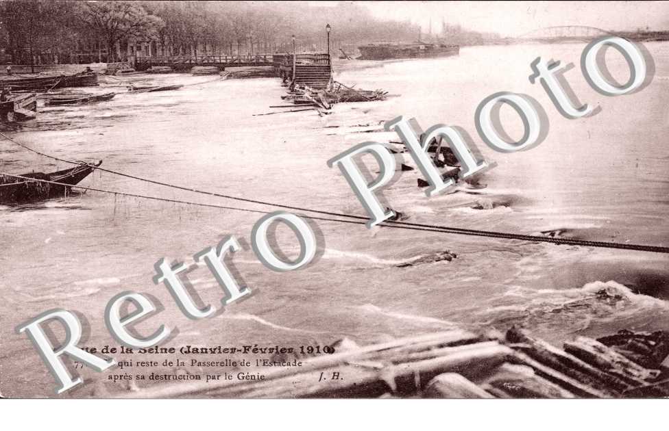 Crue de la Seine, Passerelle de l'Estacade janvier 1910