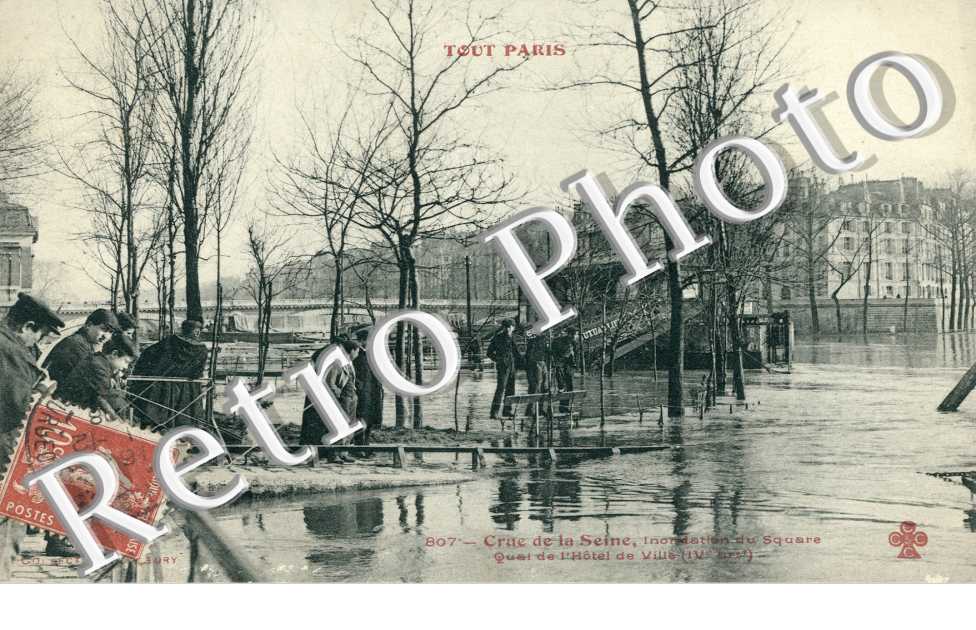 Crue de la Seine, Quai de l&#039;Hotel de Ville