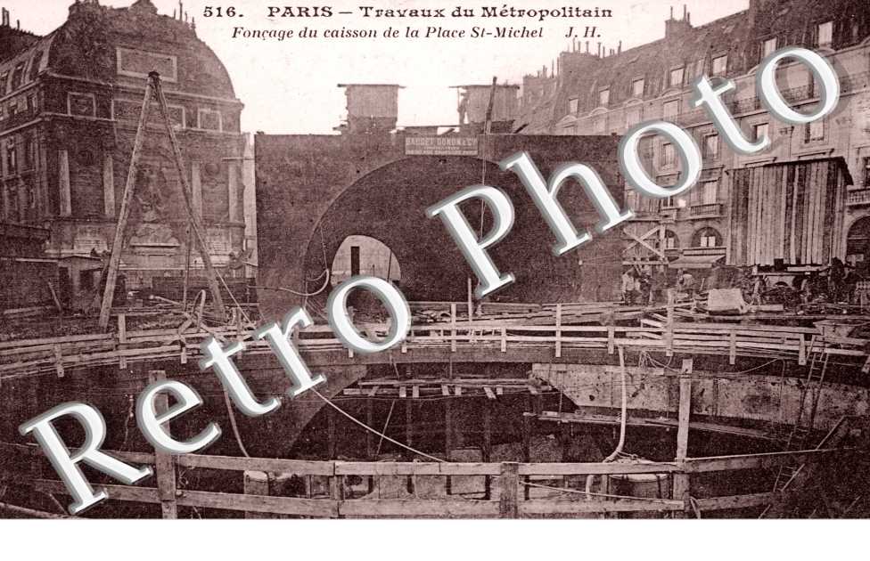 Travaux du Metropolitain Place Saint-Michel