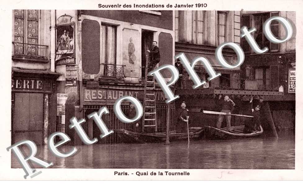 Inondations 1910, Quai de la Tournelle