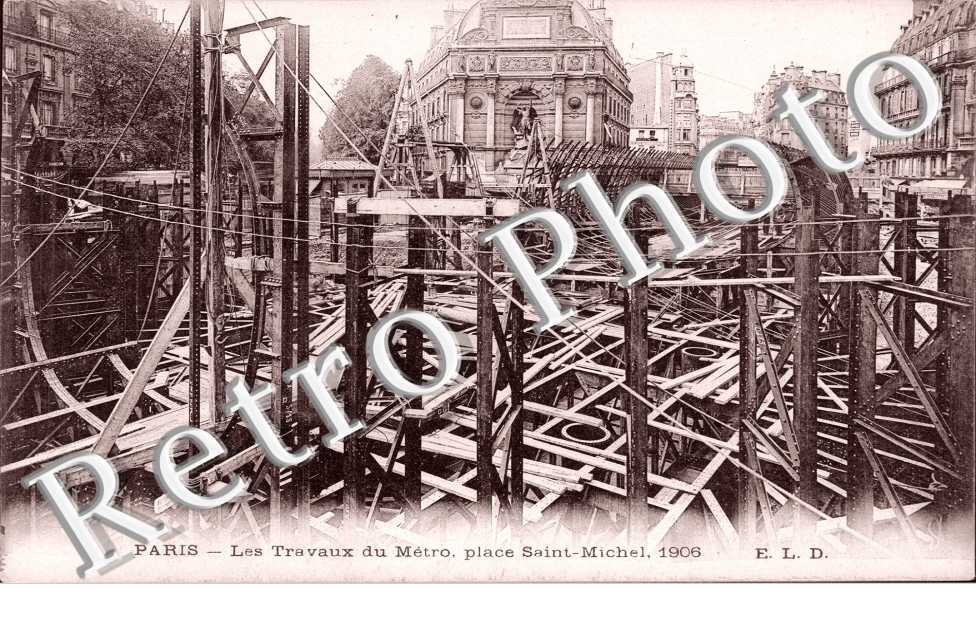 Travaux du Metropolitain, Place Saint Michel