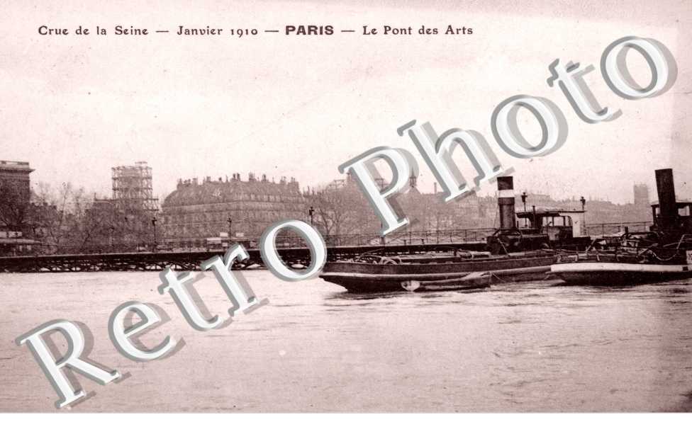 Crue de la Seine Pont des Arts  janvier 1910