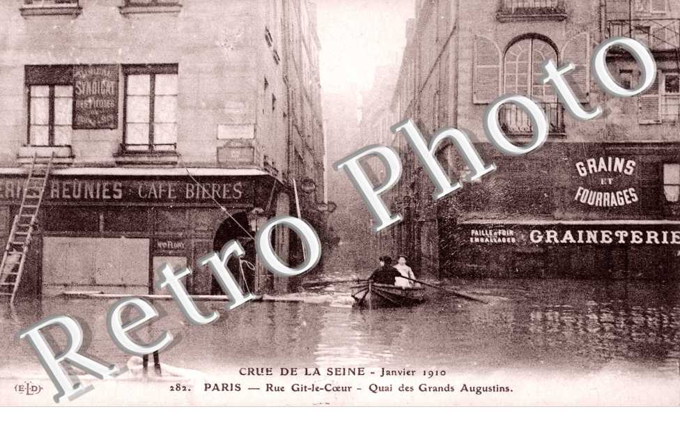 Inondation de la Rue Git le Coeur et du Quai des Grands Augustins