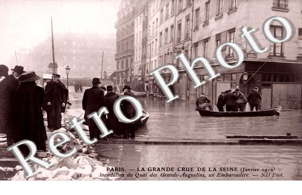 Inondations 1910, Quai des Grands Augustins