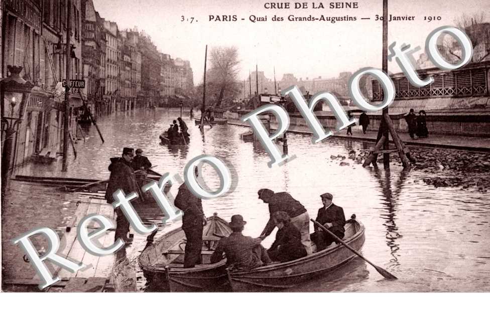 Inondations 1910, Quai des Grands Augustins