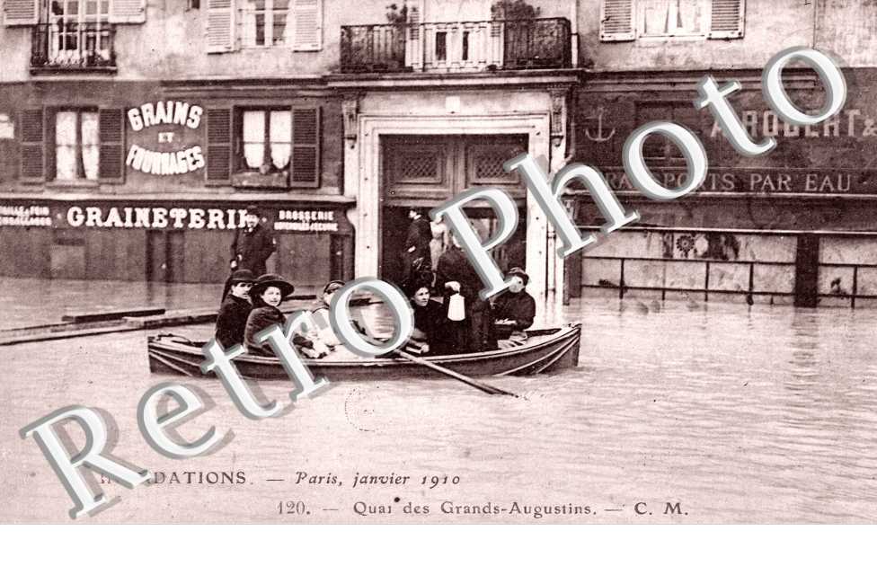 Inondations 1910, Quai des Grands Augustins