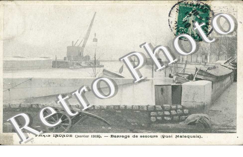 Paris Inonde janvier 1910  le quai Malaquais