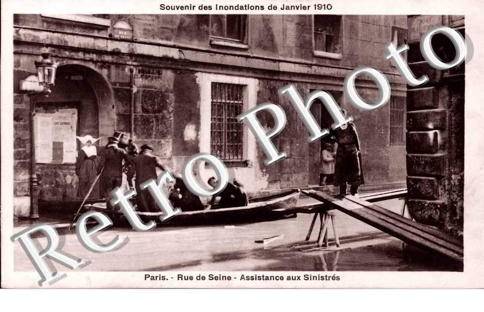 Inondations 1910, Rue de Seine, Assistance aux Sinistres