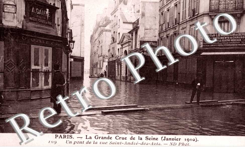 Inondations 1910, Pont de la Rue St Andre des Arts
