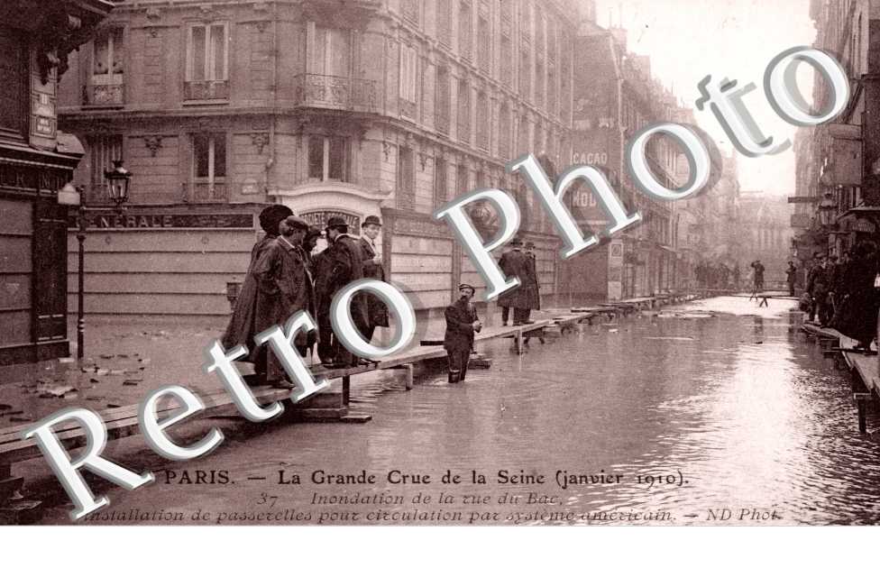 Inondations 1910, Rue du Bac et Rue de Lille