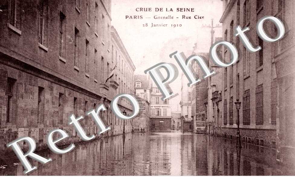 Crue de la Seine. Grenelle.  Rue Cler 28 janvier 1910