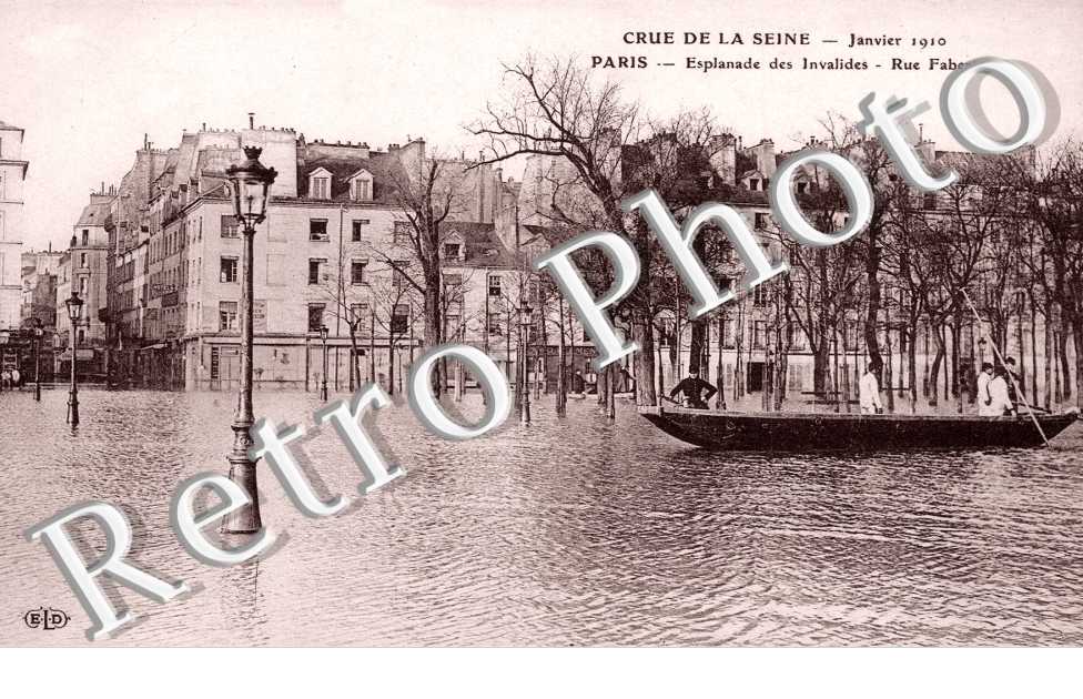 Rue Fabert Crue de la Seine 1910, Esplanade des Invalides