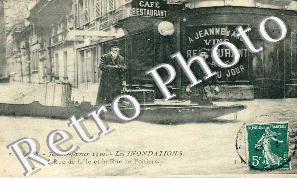 Inondations 1910, Rue de Lille et Rue de Poitiers