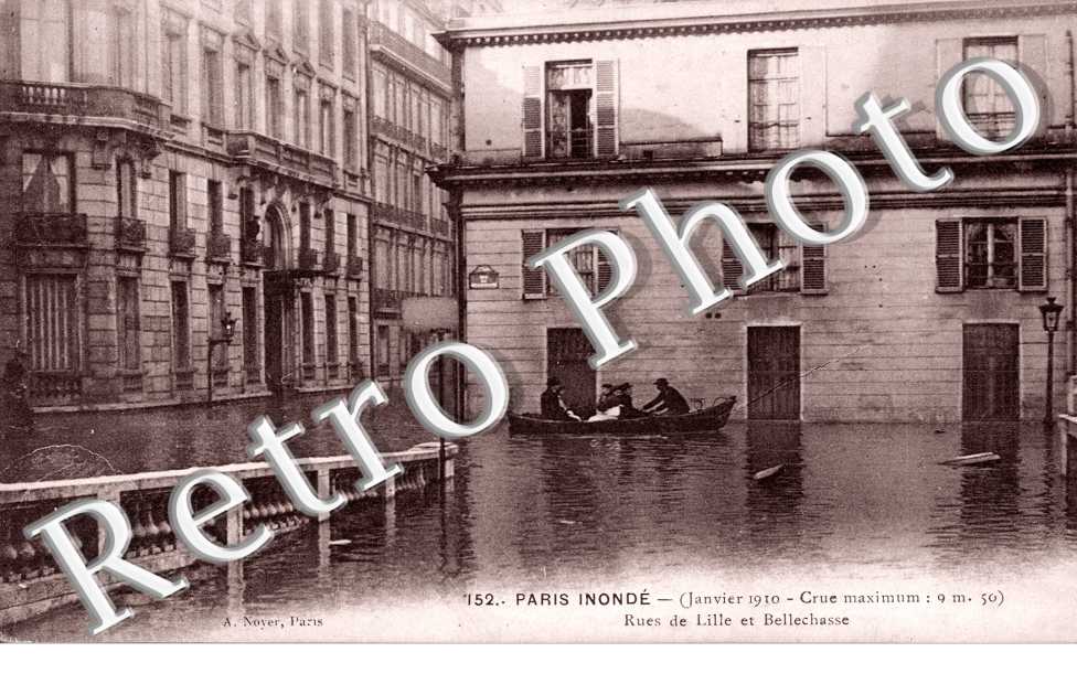 Inondations 1910, Rues de Lille et Bellechasse