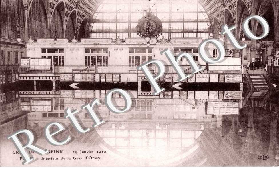 Inondations 1910, Interieur de la Gare d'Orsay