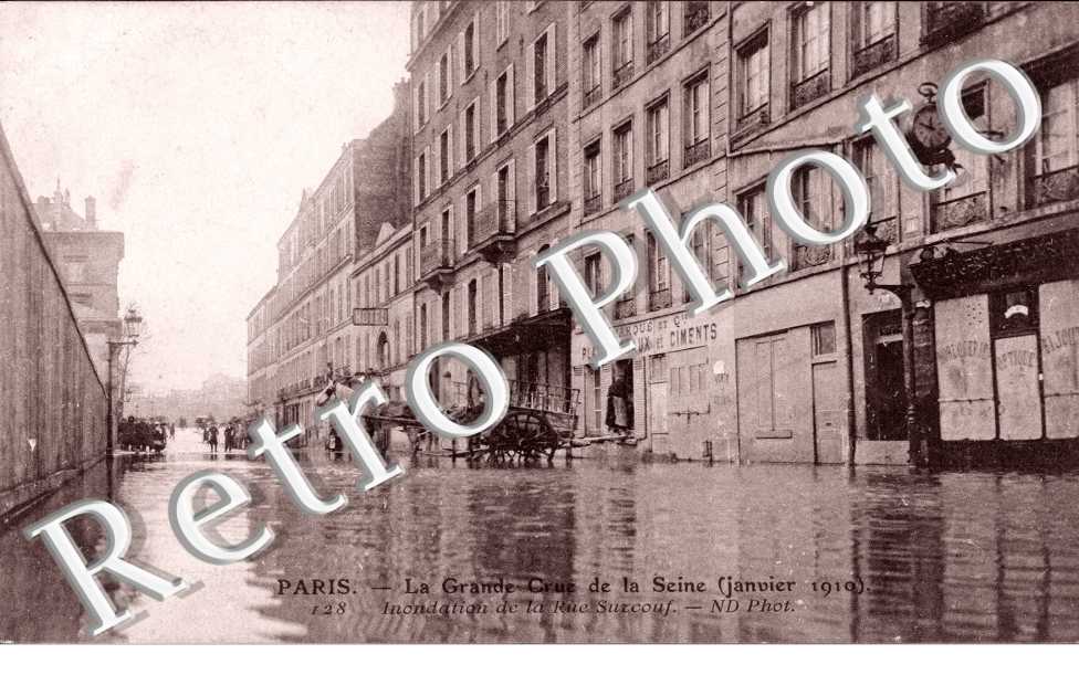 Inondations 1910, Rue Surcouf et Quai d'Orsay