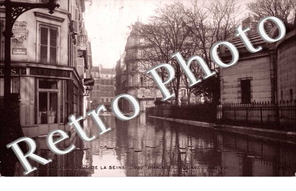 Crue de la Seine, Rue d'Anjou, Square Louis XVI
