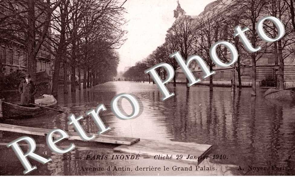 Avenue d&#039;Antin derriere le Grand Palais 29 janvier 1910