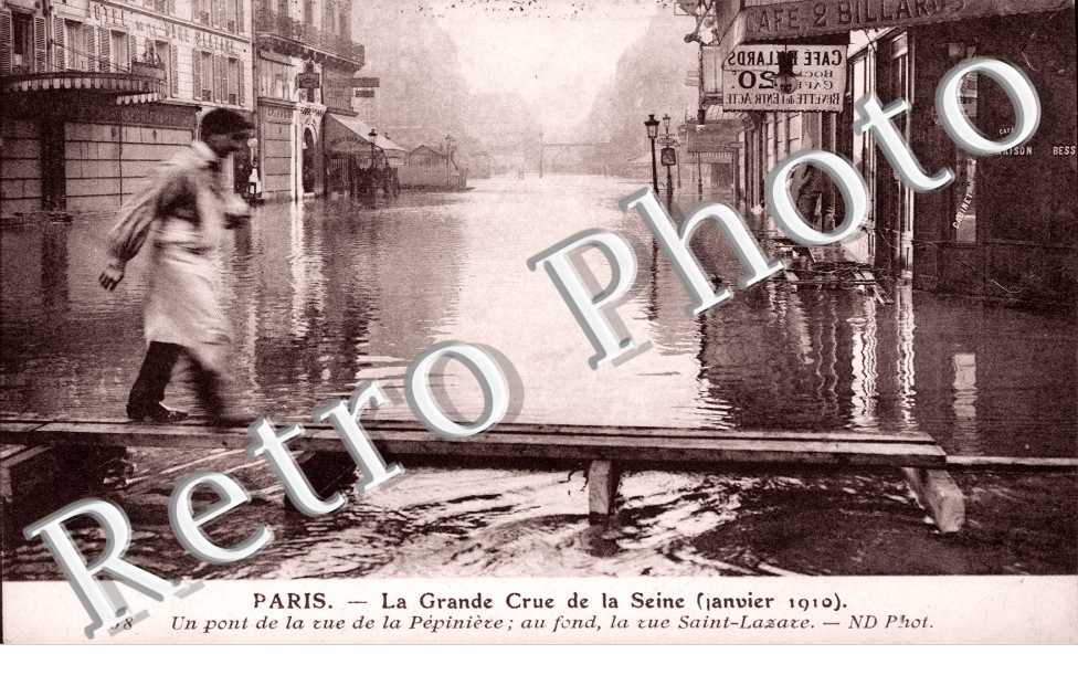 Inondations 1910, Pont sur la Rue de la Pepiniere