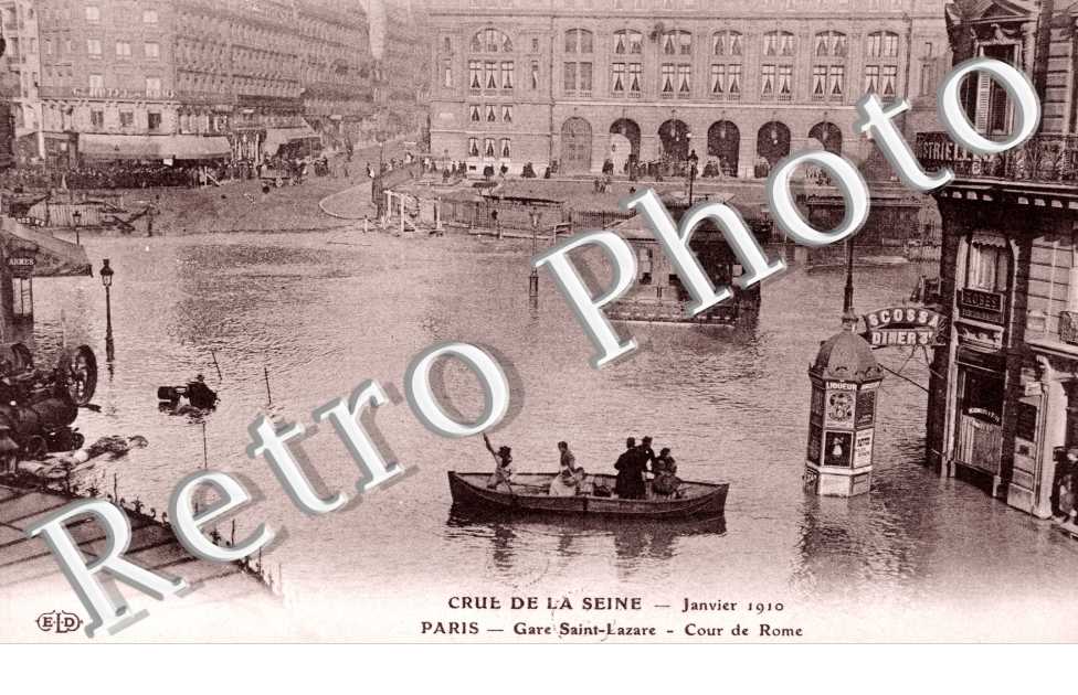Gare Saint Lazare Cour de Rome Janvier 1910