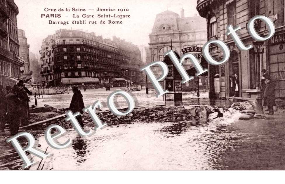 Gare Saint Lazare rue de Rome Janvier 1910