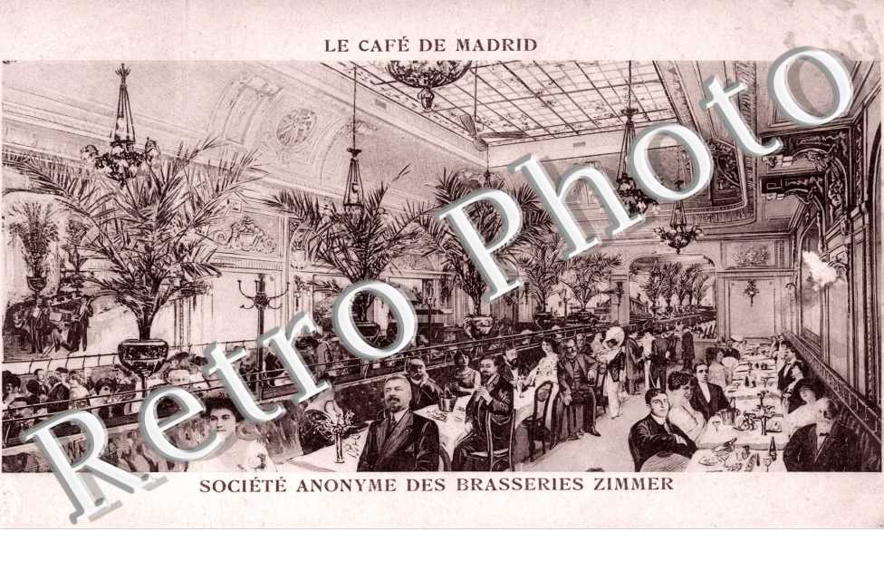 Le Cafe de Madrid, Societe Anonyme des Brasseries Zimmer, Boulevard Montmartre