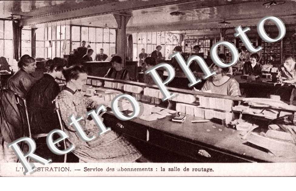 L&#039;illustration Service des abonnements : la salle de routage