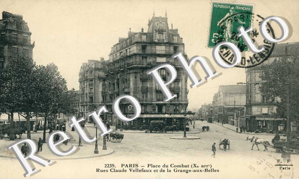 Place du Combat, Rues Claude Vellefaux et de la Grange aux Belles