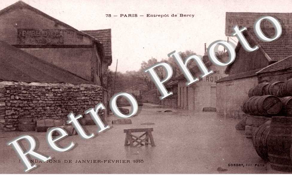 Inondations 1910, l&#039;entrepot de Bercy