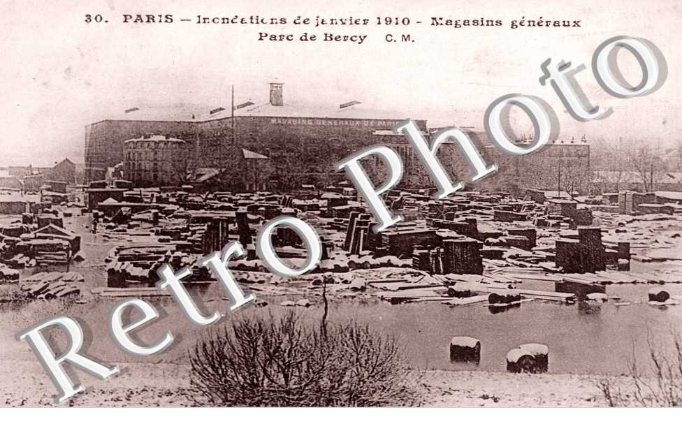 Magasins geberaux, Parc de Bercy, Inondations