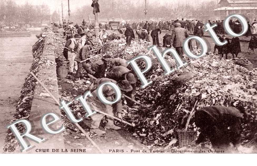 Pont de Tolbiac, Deversement des Ordures, Crue de la Seine