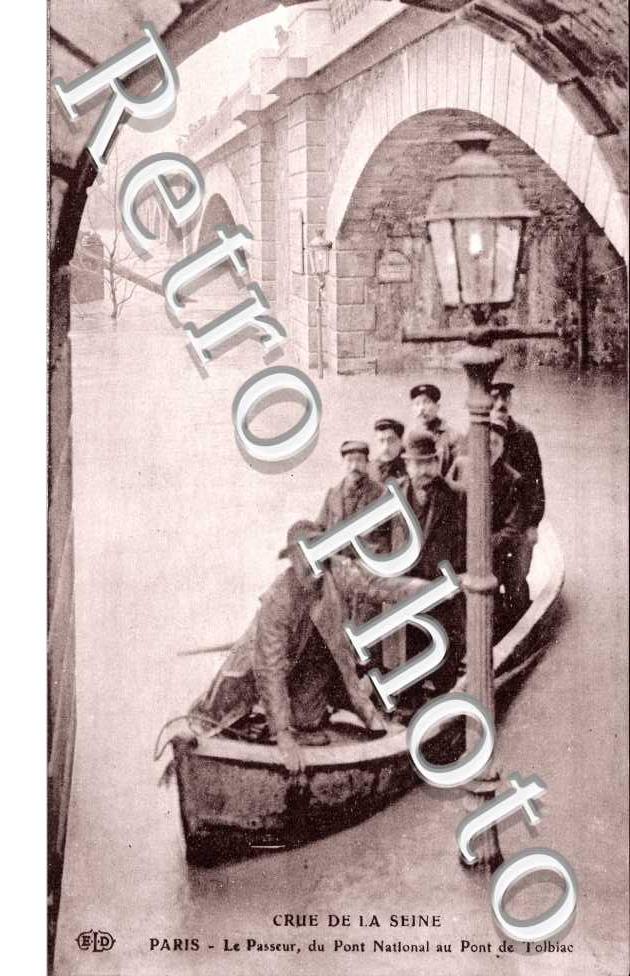  Inondations 1910, le Passeur du Pont National au Pont de Tolbiac