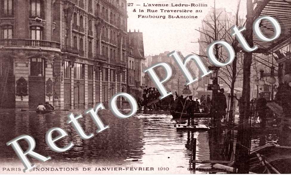 Avenue Ledru, Rollin et la Rue Traversiere, Inondations de 1910