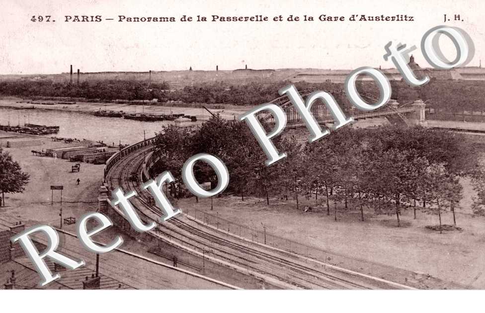 panorama de la passerelle et de la gare d&#039;Austerlitz
