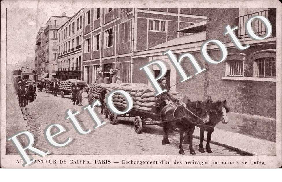 Au Planteur de Caiffa, Dechargement d&#039;un des arrivages journaliers de Cafes