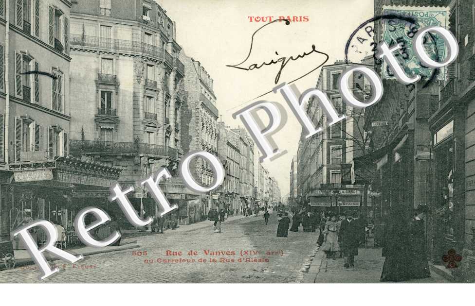 Rue de Vanves au carrefour de la rue d&#039;Alésia