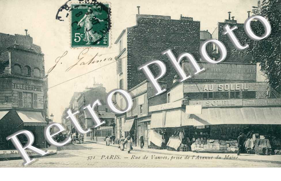 Rue de Vanves prise de l&#039;avenue du Maine