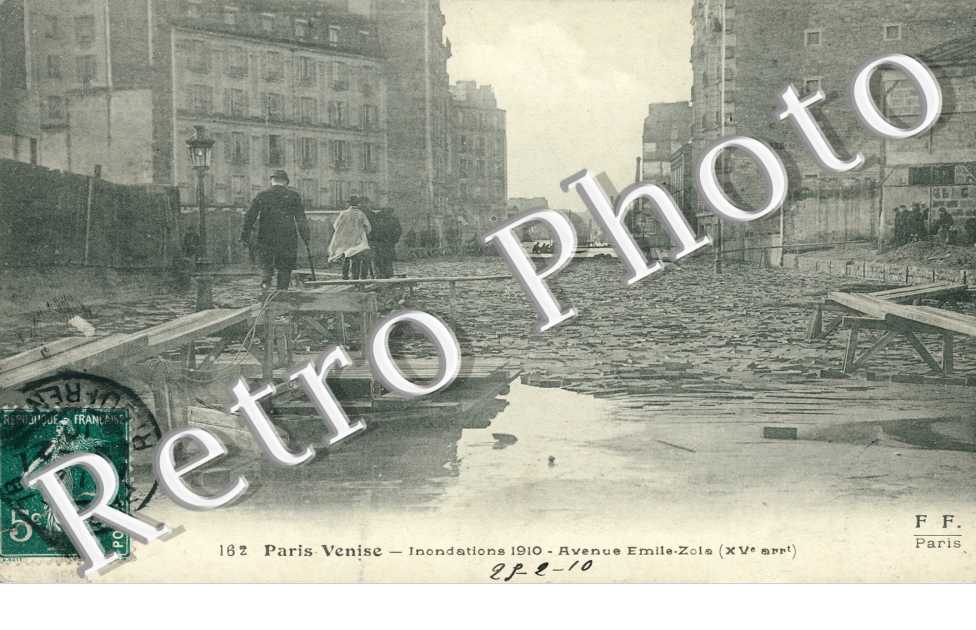 Inondations 1910, Avenue Emile Zola