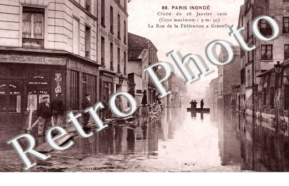 Inondations 1910, Rue de la Federation a Grenelle