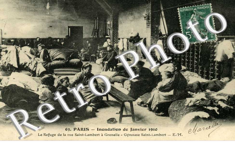 Inondations de 1910, Refuge de la Rue Saint Lambert a Grenelle