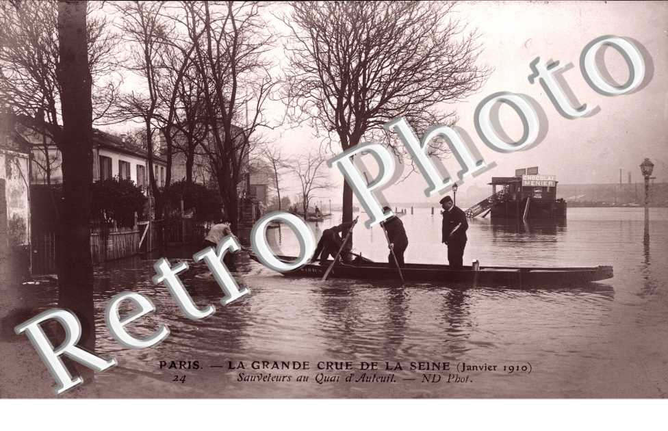 Crue de la Seine 1910, Sauveteurs au Quai d&#039;Auteuil