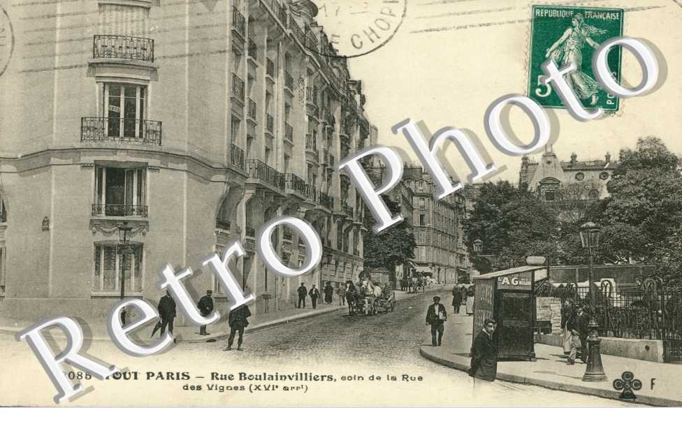 Rue Boulainvilliers coin de la rue des Vignes