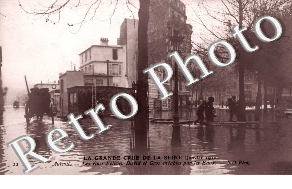 Crue de la Seine, Rues Felicien David et Gros