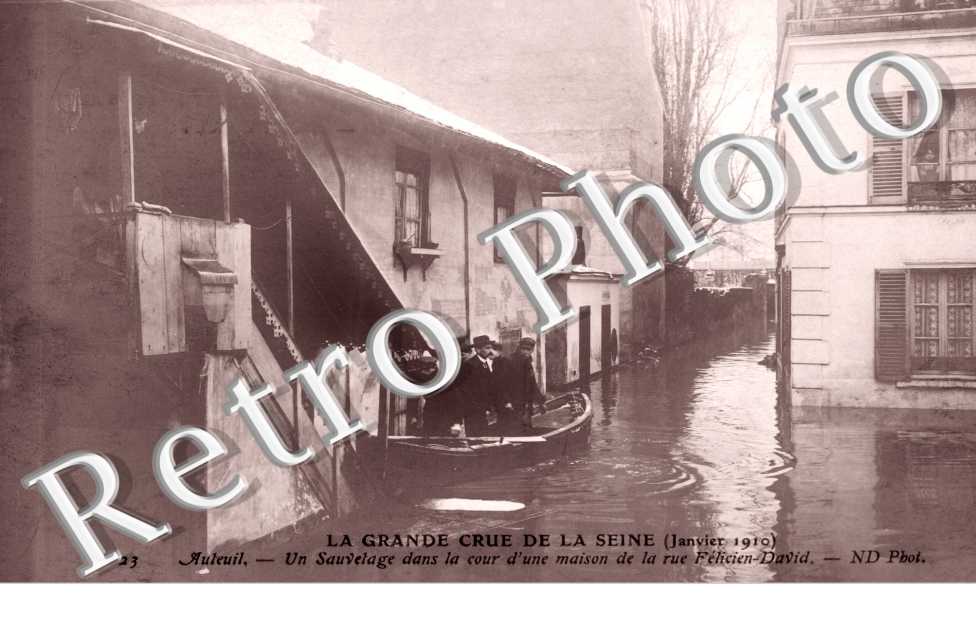Crue de la Seine 1910, Sauvetage dans la Rue Felicien David