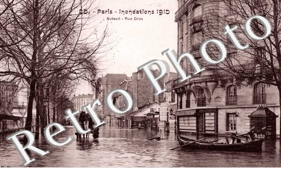 Inondation 1910 - Auteuil - Rue Gros