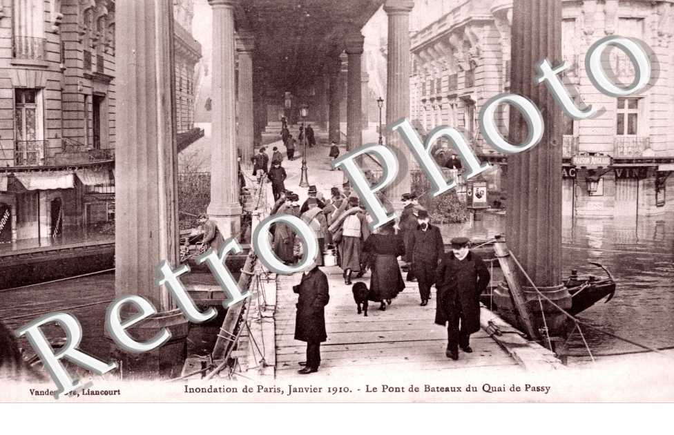 Crue de la Seine 1910, Pont de Bateaux du Quai de Passy