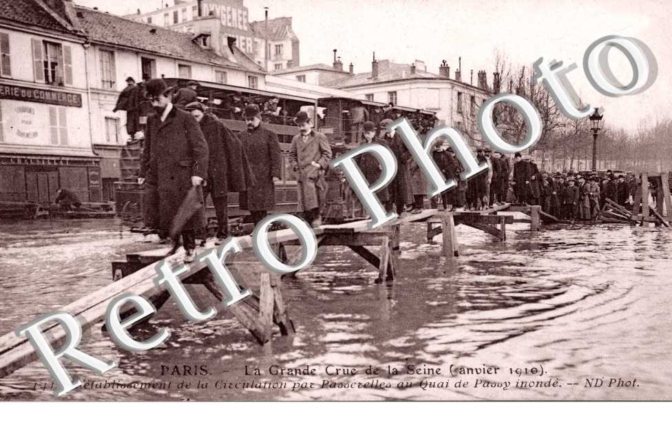 Crue de la Seine 1910, Passerelles etablies au Quai de Passy
