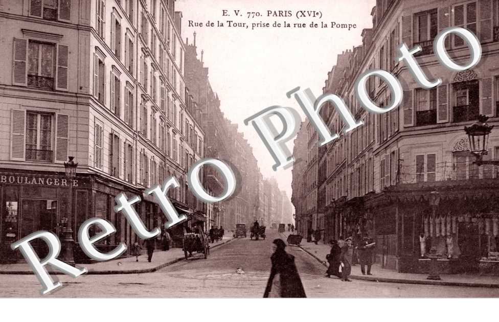 Rue de la Tour, prise de la rue de la Pompe