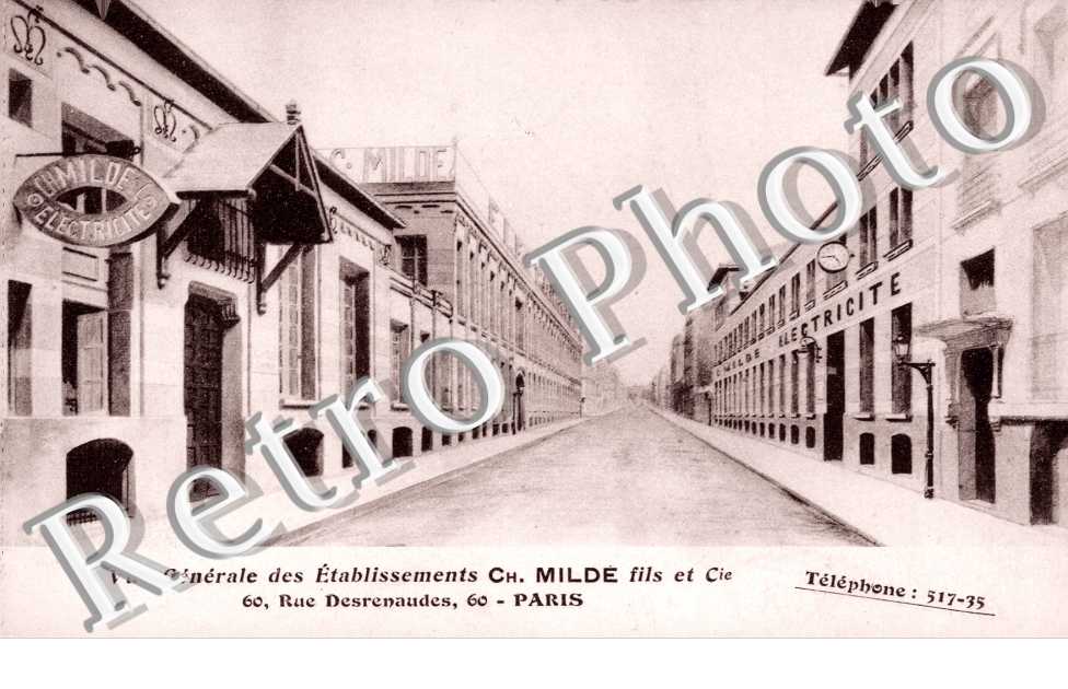 Vue generale des Etablissements Ch. Milde Constructeurs-Electriciens , 60 Rue Desrenaudes